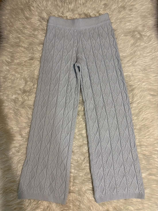 Skims Snow Bunny Cable Knit Straight Legs Pants - Picture 5 of 12
